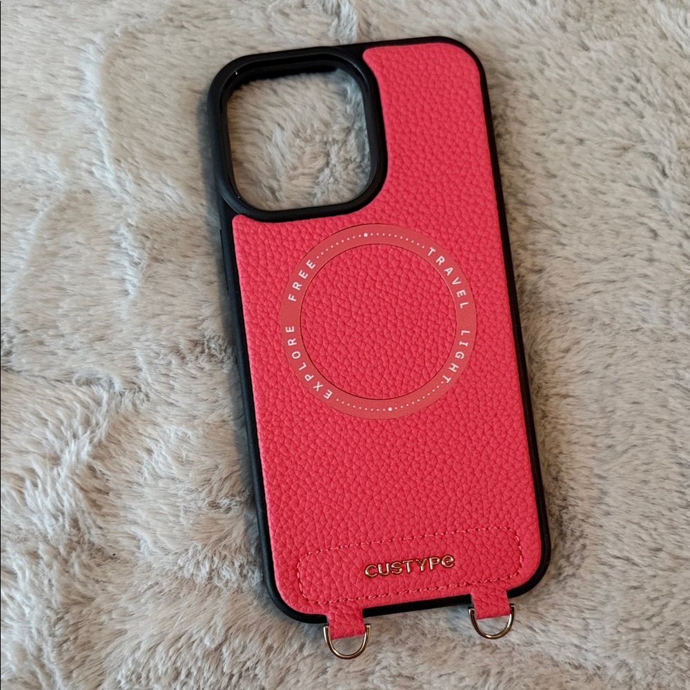 CUSTYPE Wireless Charging Phone Case, Peach Pink, iPhone 14 Pro Max - Picture 3 of 6